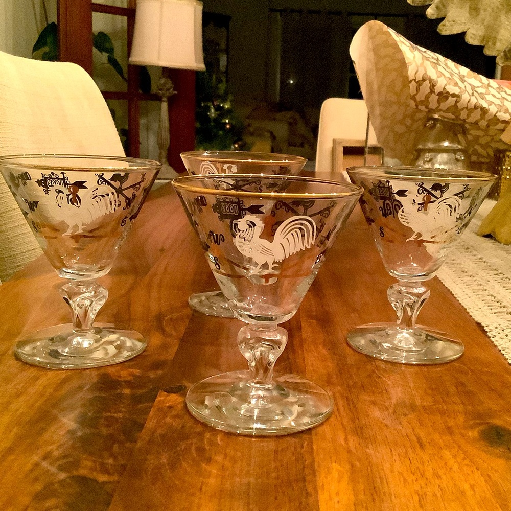 Vintage Libby weathervane curio cocktail glasses set of four